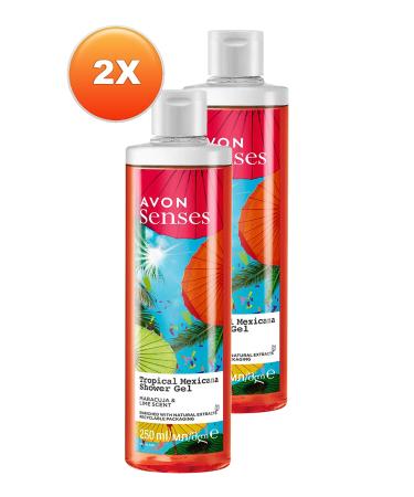 Avon Tropical Mexicana Passion Fruit and Lemon Scented Shower Gel 250 Ml. Set of Two - Buy Online on GoSupps.com