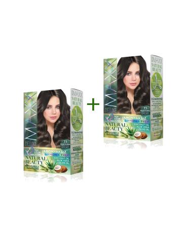 ekapkozmetik 2 Pack Natural Beauty Ammonia Free Hair Dye 7.1 Ash Blonde - DVG8448-7966