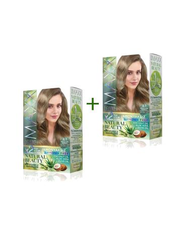 feifei 2 Pack Natural Beauty Ammonia Free Hair Dye 8.1 Ash Light Blonde - FE 8613-6821