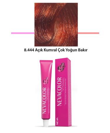 BORES Premium 8.444 Light Blonde Very Intense Copper - Permanent Cream Hair Dye 50 g T - BRS1663-3673