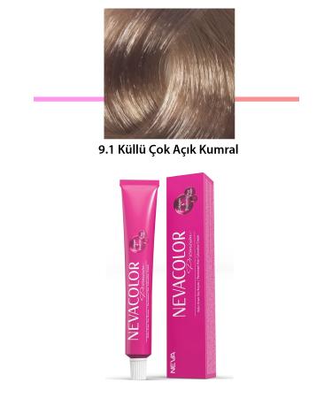 Uyguna Kap nda Premium 9.1 Ashy Very Light Blonde - Permanent Cream Hair Dye 50 g Tube - SVU2993-4714
