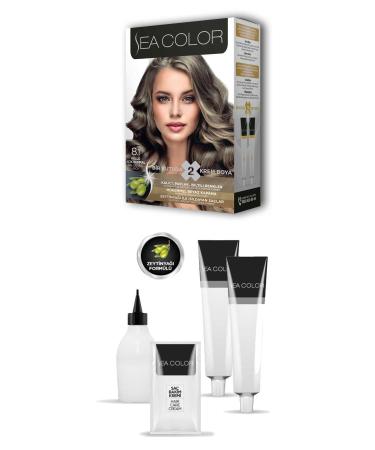 Lisinya 2X2 Tube Cream Hair Dye Set Ash Light Blonde No:8.1 - Lisinya