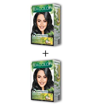 ETC 2X2 Tube Cream Hair Dye Set Black No:1.0 - ETC9991-4004