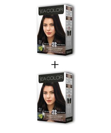 Calleren 2X2 Tube Cream Hair Dye Set Brown No:4.0 - CLN3451-7138