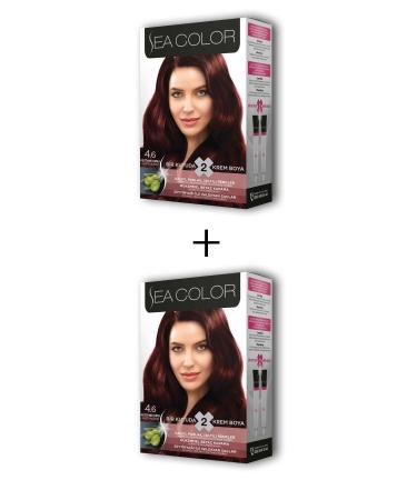Uyguna Kap nda 2X2 Tube Cream Hair Dye Set Chestnut Red No:4.6 - SVU6783-6617