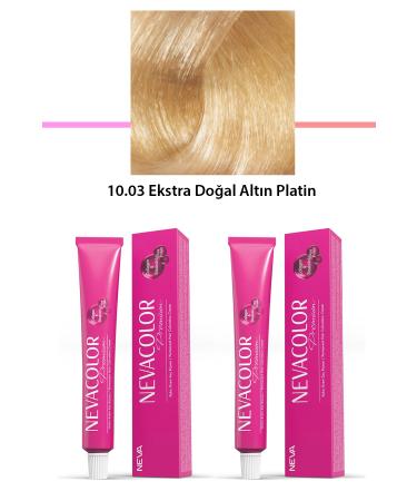 karacada 2 Set Premium 10.03 Extra Natural Gold Platinum - Permanent Cream Hair Dye 2 X - KRC9400-5487