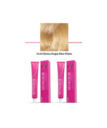 nina zone 2 Set Premium 10.03 Extra Natural Gold Platinum - Permanent Cream Hair Dye 2 X 50 g Tube