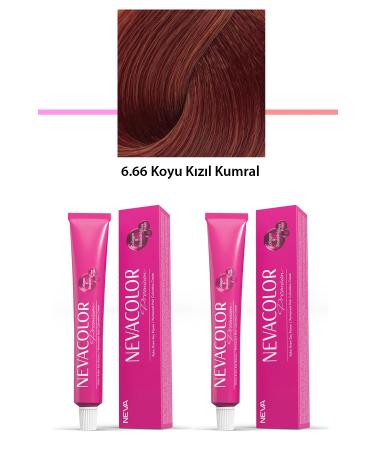 Lyrae Store 2 Set Premium 6.66 Dark Reddish Blonde - Permanent Cream Hair Dye 2 X 50 g Tube - ALP6744-9114