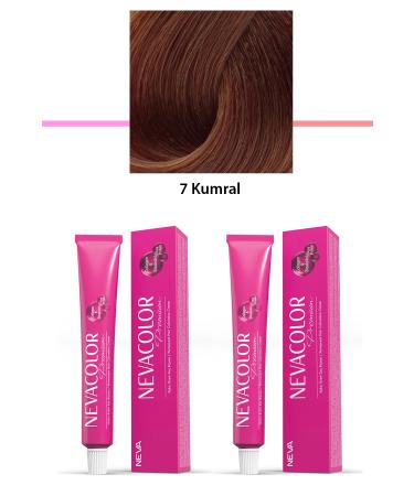 Lyrae Store 2 Set Premium 7 Auburn - Permanent Cream Hair Dye 2 X 50 g Tube - ALP1024-1690