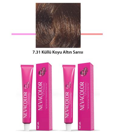 Zerda 2 Set Premium 7.31 Ash Dark Golden Blonde - Permanent Cream Hair Dye 2 X - ZRD8657-2840