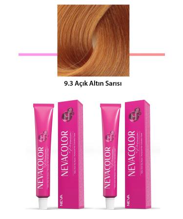 ekapkozmetik 2 Set Premium 9.3 Light Golden Blonde - Permanent Cream Hair Dye 2 X 50 g T - DVG6443-2490
