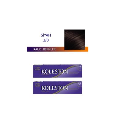Wella 2 Pieces Single Tube Hair Dye Black 2/0