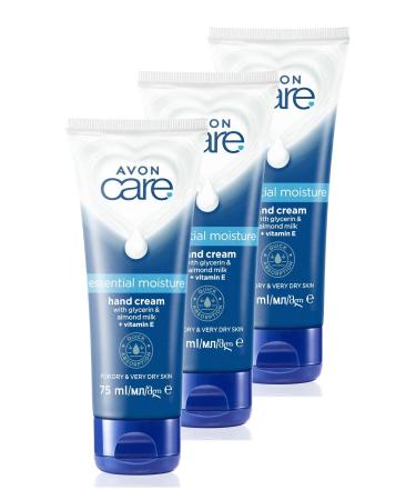 Avon Care Intensive Moisturizing Hand Cream with Glycerin and Almond Milk 75 Ml. Set of Three