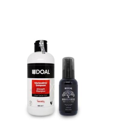 DOAL Weak Hair Strengthening Keratin Shampoo 400ml + Macadamia & Argan Elixir Hair Serum 100ml