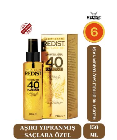 Redist Instant Repair 40 Herbal Hair Care Oil for Extremely Damaged Hair 150 ml X 6 Pieces