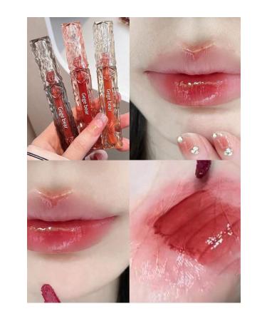 Gege Bear Watery Mirror Lip Gloss Long-Wearing Moisturizing Liquid Lipstick Non-Stick Cup Glossy Lip Glaze - Buy Online on GoSupps.com
