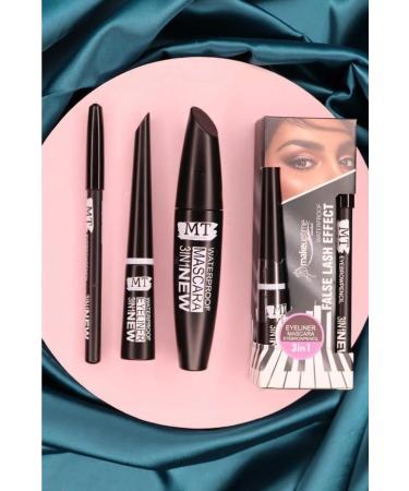 Meyras Touch 3 In 1 Waterproof Mascara Pencil Eyeliner Set