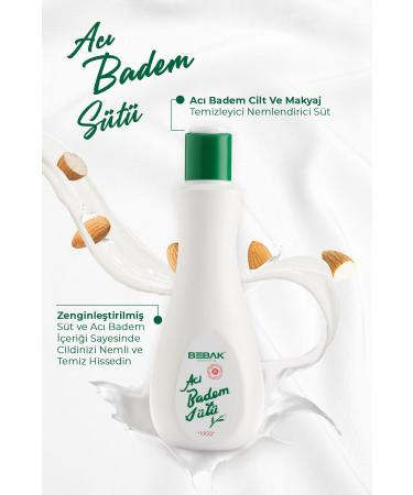 Bebak Bitter Almond Skin and Make-Up Remover Moisturizing Care Milk 215 ml - Buy Online on GoSupps.com