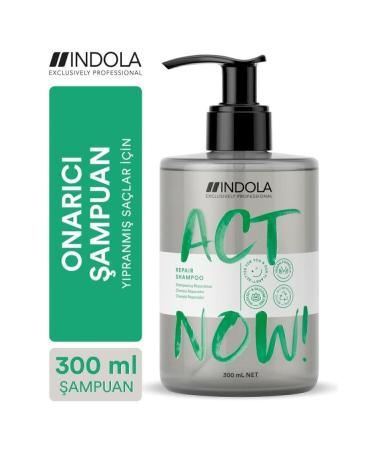 Indola Act Now! Hair Repair Shampoo Enriched with Almond Oil for Damaged Hair 300ml | Vegan