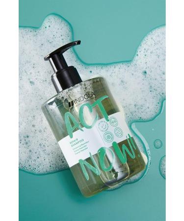 Indola Act Now! Hair Repair Shampoo Enriched with Almond Oil for Damaged Hair 300ml | Vegan - Buy Online on GoSupps.com