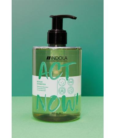 Indola Act Now! Hair Repair Shampoo Enriched with Almond Oil for Damaged Hair 300ml | Vegan - Buy Online on GoSupps.com