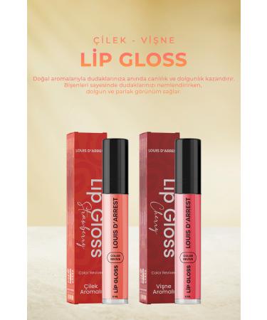 Louis DArrest Strawberry and Cherry Flavored Lip Plumper and Shine Lip Gloss Set