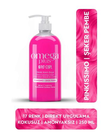Omega Plus Bad Girl CANDY PINK Ammonia Free Color Hair Dye 250ML