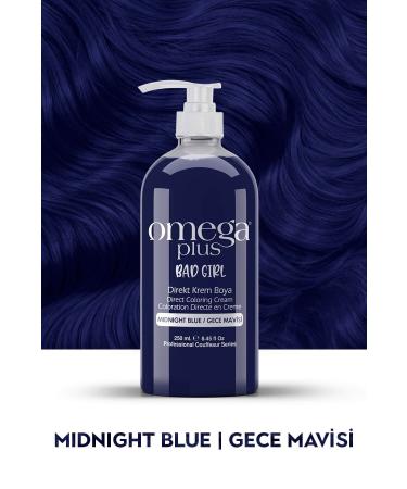 Omega Plus Bad Girl NIGHT BLUE Ammonia Free Color Hair Dye 250ML - Buy Online on GoSupps.com
