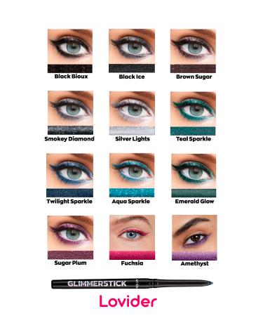 Avon Glimmerstick Lift Eyeliner Glitter - Black Ice 2 Pack + Lovider Pocket Mirror Gift - Buy Online on GoSupps.com