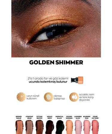 Avon Power Stay Shadow Stick Pencil Eyeshadow - Golden Shimmer 2 Pack + Lovider Pocket Mirror - Buy Online on GoSupps.com