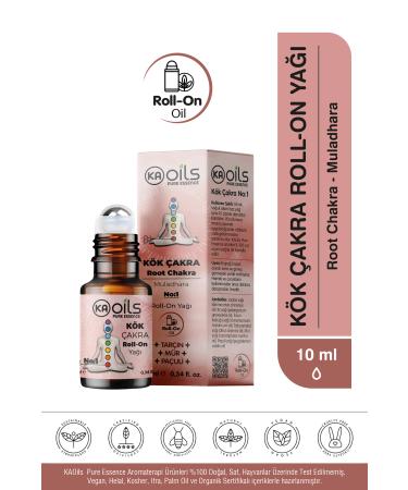 KAOils Pure Essence Root Chakra Roll-on Oil 10 ml - 0 Natural Balancing Aromatherapy Oil | Strength and Confidence