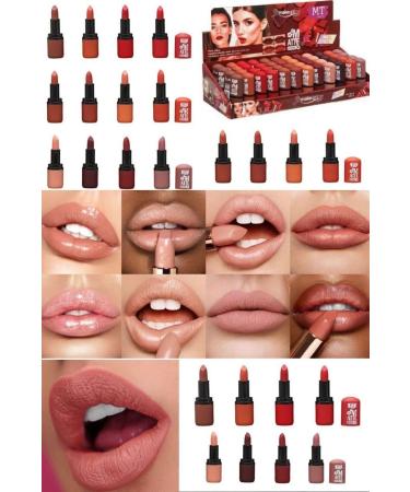 Utelips 12-Piece Makeup Set Pencil Waterproof 12-Piece Lipstick Set Compact Appearance Quality Matte Colors Lipstick Set