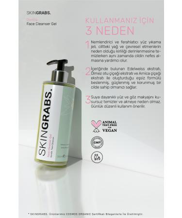 SkinGrabs.Skincare Organic Edelweiss Essence Face Wash Gel - Purifying and Refreshing Face Wash Gel - Buy Online on GoSupps.com