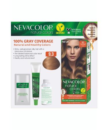 Neva Color Natural Colors 9.3 LIGHT GOLDEN YELLOW Permanent Cream Hair Dye Set - Buy Online on GoSupps.com