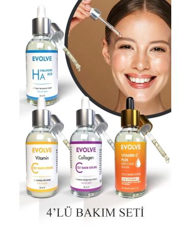 evolve Collagen Vitamin C Hyaluronic Acid and Anti-Dark Spot Quadruple Care Serum Set