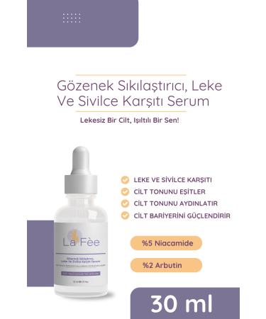 LA FEE Pore Tightening Anti-Blemish and Anti-Acne Skin Care Serum 30 ML (5% Niacinamide 2% Arbutin)