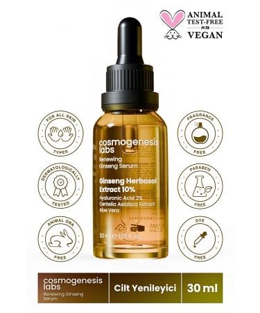 Cosmogenesis Labs Barrier Strengthening Ginseng Skin Serum 30ml Vegan Firming Regenerating Antiaging (GINSENG)