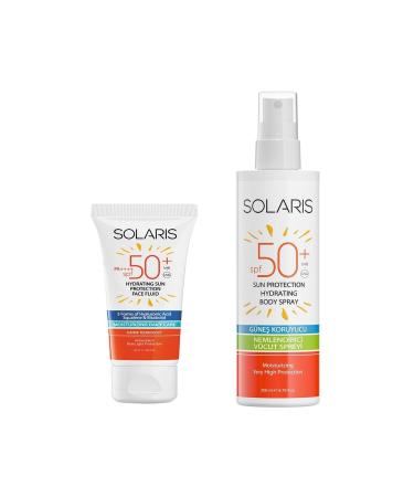 SOLARIS Sun Cream Spf 50 (50 ML) and Sunscreen Cream Spray Spf 50 (200 ML) for All Skin Types