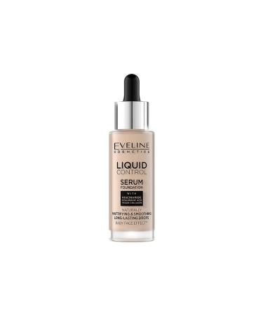 Eveline Cosmetics Liquid Control Dropper Foundation with Niacinamide and Vegan Collagen
