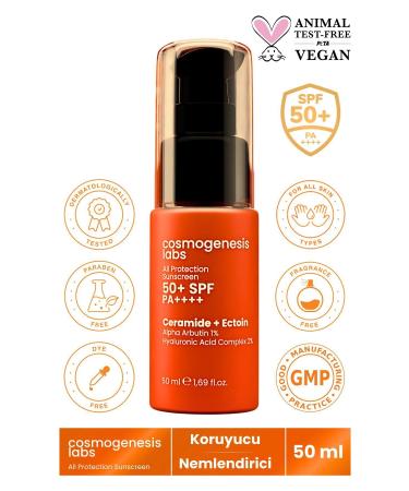 Cosmogenesis Labs Anti-Spot Spf 50 Korean Filter Face and Body Sunscreen 50ml Vegan High Protection Uva - Uvb Water Based