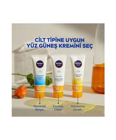 NIVEA Sun SPF50 Sensitive Soothing Moisturising Face Sun Cream 50ml - Buy Online on GoSupps.com