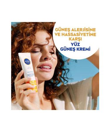 NIVEA Sun SPF50 Sensitive Soothing Moisturising Face Sun Cream 50ml - Buy Online on GoSupps.com