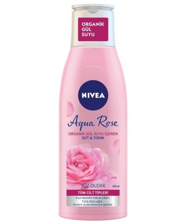 NIVEA Aqua Rose Milk & Tonic with Organic Rose Water 200ml Effective Make-Up Remover - Buy Online on GoSupps.com