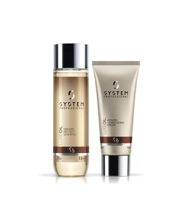 System Wella System Professional Luxe Oil Damaged Hair-Keratin Shampoo and Conditioner Package/GEM6S4V14411