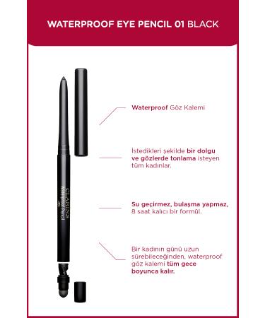 Clarins Waterproof Noir Black Eye Pencil 01