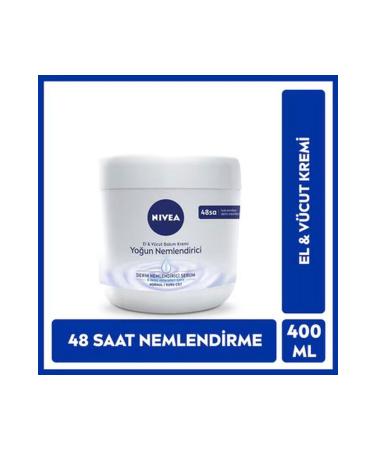 NIVEA Intensive Moisturizing Hand and Body Care Cream 400 ml Normal and Dry Skin 48 Hour Moisturizing