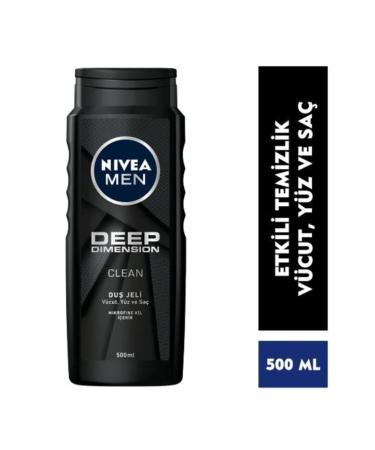 NIVEA Men Deep Dimension Shower Gel 500 Ml + Washcloth Gift Setnve707
