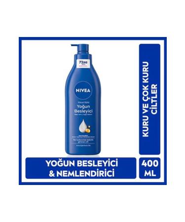 NIVEA Dry and Very Dry Skin 48 Hour Moisturizer Vitamin E and Almond Oil Nourishing Body Milk 400 ml