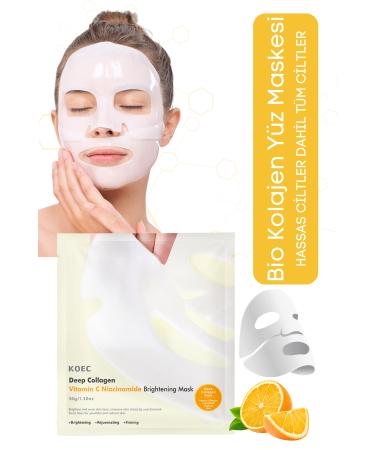 KOEC Bio Collagen Transparent Natural Skin Korean Mask Instant Brightening Moisturizing - Vitamin C Niacinamide