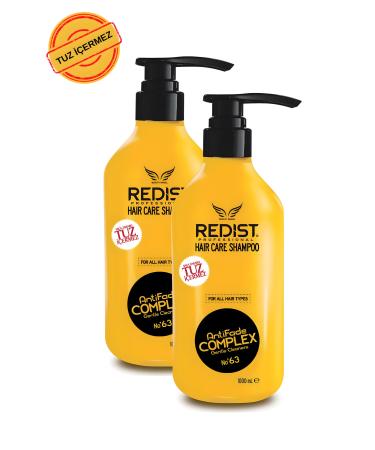 Redist Effective Against Sensitive and Damaged Hair Salt-Free & Sulfate-Free Shampoo - Vegan Formula 1000 ml Pack of 2
